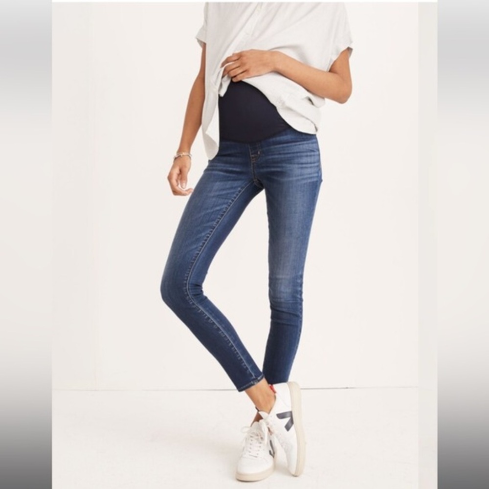 Madewell Maternity Over-the-Belly Skinny Jeans Danny Wash TENCEL Denim Size 29